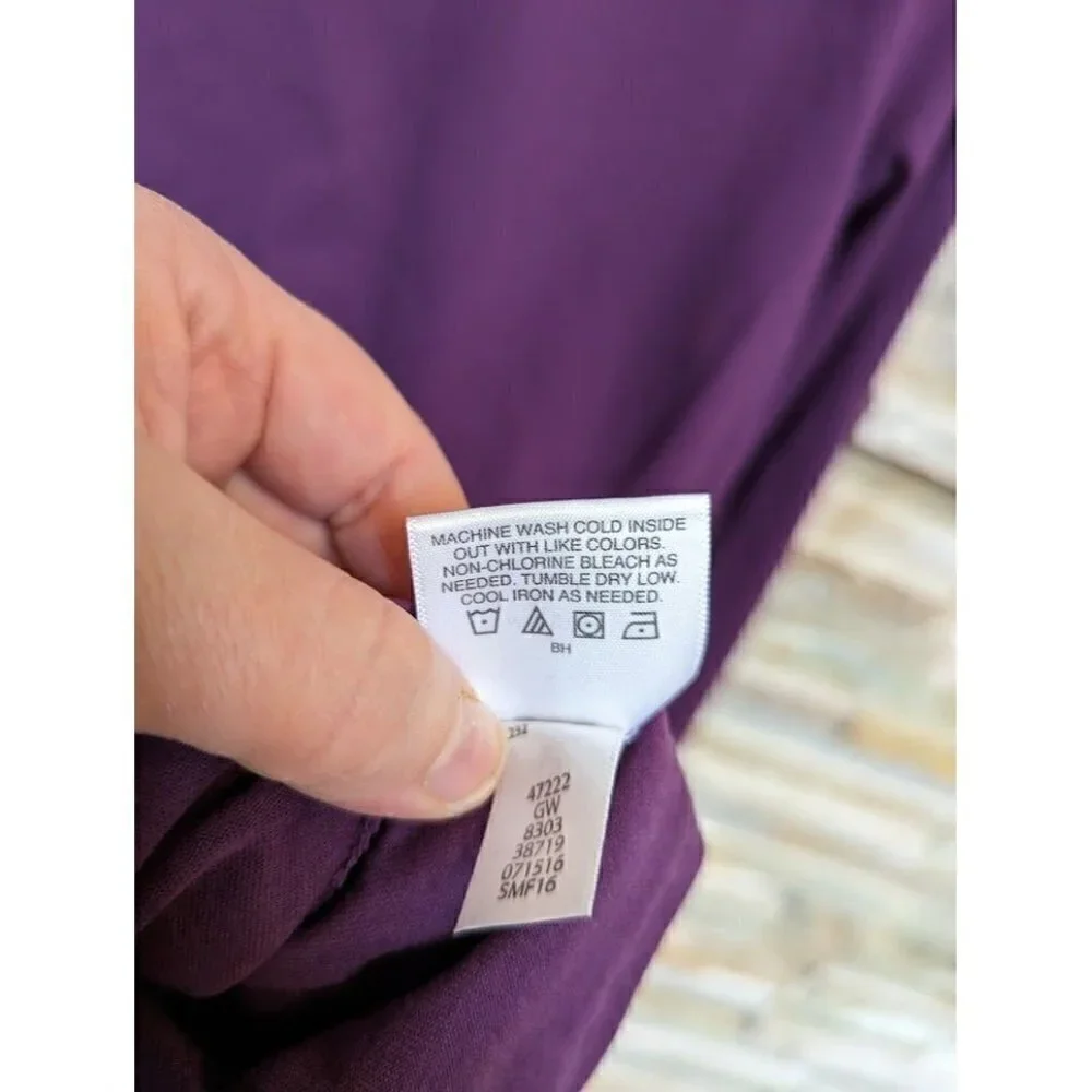 Hanna Andersson Long Sleeve Purple Dress w/ Pockets Yellow Bow Girls Size 8